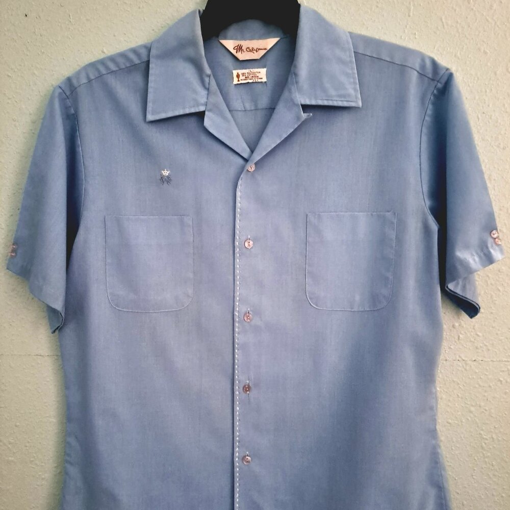 Vintage Blue 60’s Mr. California shirt size Large